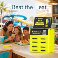 Station de recharge USB partagée empilable 8 emplacements 22,5 W à charge rapide, armoire de location commerciale en PVC avec écran