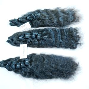 Machine Double Trame Vierge Naturelle Bundle 100% Non Transformé Noir Couleur Indien Ondulé Fabrique Loose Wave Extensions de Cheveux Humains - Product Image 4