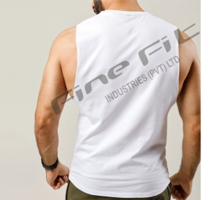 Custom Stringer Cotton Tank Top Casual Workout Gym Shirt <b>Drop</b> Armhole Muscle Training Breathable Knitted Sleeveless Design for - Product Image 6