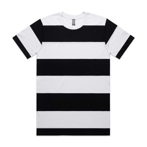 Camisetas a rayas para hombre, ropa de calle con Logo personalizado, camisetas de corte Regular de alta calidad en blanco para verano - Product Image 1
