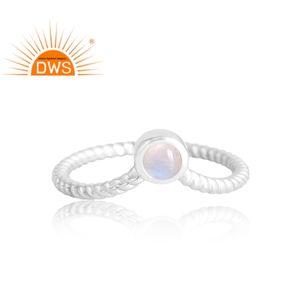Anillo de piedras preciosas de Luna arcoíris Natural de Plata de Ley 925, joyería personalizada para mujer, regalo para ella - Product Image 3