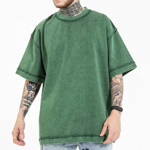 T-shirt d'été vintage oversize pour homme, style streetwear, 100 % coton épais 200 g, écologique, respirant, anti-boulochage, séchage rapide - Product Image 1