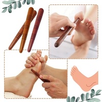 Bâton de massage des pieds thaïlandais en bois, écologique, à suspendre au mur, pour physiothérapie et réflexologie, de GM IMPEX