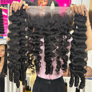 Vente en gros Premium 30 pouces vietnamien Remy cheveux standard pour dentelle frontale crépus bouclés faisceaux de l'usine Cyhair - Product Image 6