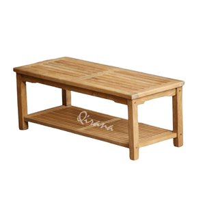Table basse en teck de forme rectangulaire élégante et naturelle Table basse écologique avec support de rangement pour la maison Villa salon jardin - Product Image 4