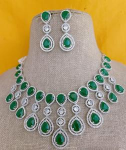 Impresionante conjunto de collar de circón brillante de lujo de excelente calidad con pendientes para boda, ropa de fiesta de compromiso para mujer - Product Image 2