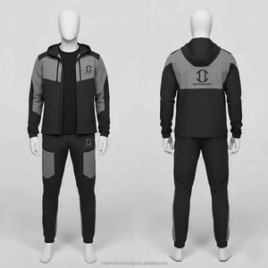 Ensemble de survêtement vintage à capuche pour homme grande taille, 100 % polyester, veste zippée intégrale et pantalon assorti, léger, décontracté, streetwear - Product Image 5