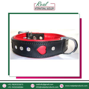 Collier de chien de luxe d'origine indienne 100% en cuir véritable motif Animal Rivet décoration durable personnalisable rembourré en vrac - Product Image 2