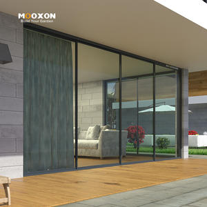 Porte coulissante en verre trempé à cadre mince avec système d'ouverture lisse pour salon et jardin - Product Image 3
