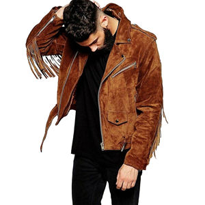 Nuevo diseño, chaqueta de cuero de moda para hombre más vendida, chaqueta con flecos, chaqueta occidental para invierno, Otoño, verano, Completamente forrada - Product Image 1