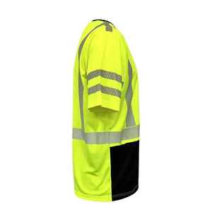 Wholesale Custom Printing Logo Reflective Men <b>High</b> Visibility Short Sleeve Security Safety Hi <b>Vis</b> Workwear 2025 <b>T</b> <b>Shirt</b> - Product Image 3