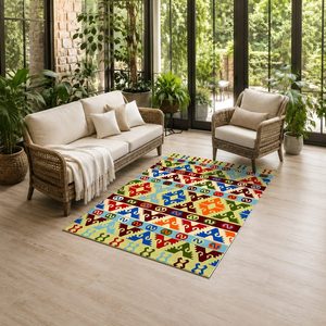 Tapis RUGS DEPOT LXDP-0548 en gros, rouge bordeaux, vintage, patchwork, imprimé numériquement, lavable en machine, chenille, antidérapant - Product Image 6