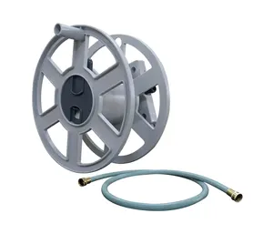 Enrouleur de tuyau rétractable d'air manuel en acier de couleur rouge enroulable au sol Norme ANSI anti-corrosion pour une utilisation dans le jardin - Product Image 2