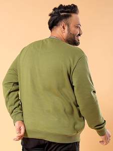 เสื้อสเวตเชิ้ตผู้ชายไซส์ใหญ่ แขนยาว คอวี ผ้าฟลีซ ระบายอากาศ กันลม ซับในอย่างดี เป็นมิตรต่อสิ่งแวดล้อม สวมใส่สบายๆ - Product Image 3