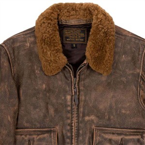 Chaqueta bomber de cuero Premium de fabricación personalizada OEM con cuello de piel de oveja chaqueta de invierno para hombre - Product Image 5