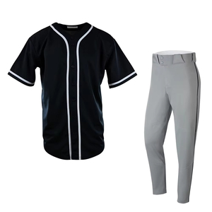 Unisex Ronpex International <b>Baseball</b> Jersey Gray Pants Set 100% Cotton Plus Size Regular Fit Short Sleeve All Seasons - Product Image 1