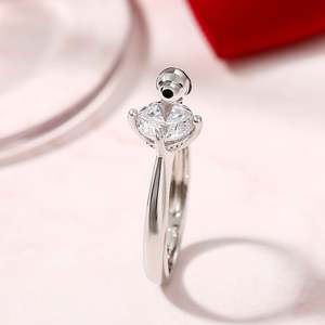 Bague fine en argent sterling Jeulia Hug Me Live in the Present Puppy à coupe ronde - Product Image 6