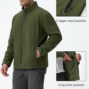 Chaqueta Softshell para Hombre, Forrada de Polar, Ligera, Impermeable, Cortavientos, con Cierre, Abrigo de Invierno para Lluvia, Táctica, para Senderismo - Product Image 3