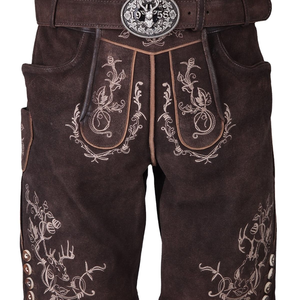 Lederhosen กางเกงขาสั้นหนังบาวาเรียผู้ชายแบบดั้งเดิมกางเกงบาวาเรียกางเกงขาสั้นหนัง Oktoberfest - Product Image 1