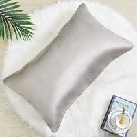 Taies d'oreiller en satin de polyester de luxe avec logo personnalisé brodé, absorbant l'humidité
