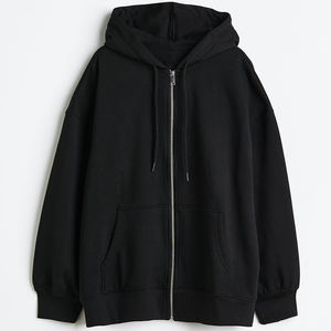 Vente chaude coton mélangé polaire tissu fermeture à glissière extrême longue sweat à capuche surdimensionné femmes manteau à capuche robe à capuche - Product Image 1