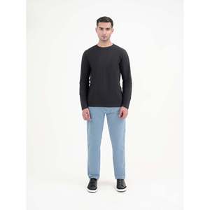 Pantalon en jean décontracté MALIN coupe droite avec rivets, jambe large, pour automne/hiver, disponible en couleurs claires/foncées, taille mi-haute - Product Image 1