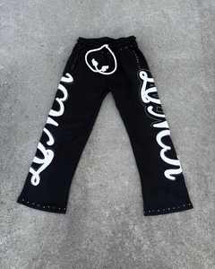 Survêtement unisexe à capuche zippé en molleton 100 % coton, coupe ample, impression intégrale en soie et silicone, strass, pour l'hiver - Product Image 3