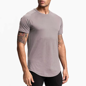 T-shirts de sport de gymnastique d'entraînement pour hommes de haute qualité personnalisés 100% coton respirant à séchage rapide grande taille - Product Image 5