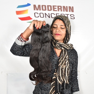 100% Bundles Bodywave à double trame non traités Extensions de cheveux humains indiens crus vierges Vague naturelle Aucun traitement chimique - Product Image 2