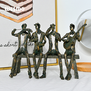 Escultura de banda de <span class=keywords><strong>Jazz</strong></span> de resina personalizable figuritas de músico abstracto escultura de mesa moderna para sala de estar Hotel decoración del hogar - Product Image 2