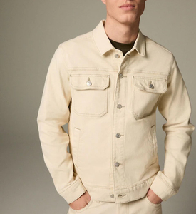 Latest Mens Denim Jacket Full Sleeve <b>Light</b> Wash Jeans Jacket Casual Streetwear High Street Fashion Slim Fit Regular Front Fleece - Product Image 4