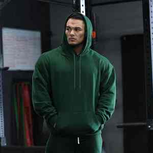 Sudadera con Capucha Extra Grande de Diseño Holgado para Hombre, 100% Algodón, Estampado Puff, Antiencogimiento, Transpirable, Tinte Liso - Product Image 4