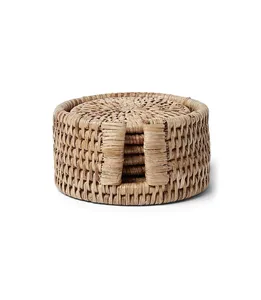 Eye-catching Design Wholesale Handmade Natural Rattan Coaster Set of 6 Coaster for Table <b>Decoration</b> <b>Kitchen</b> <b>Accessories</b> - Product Image 4