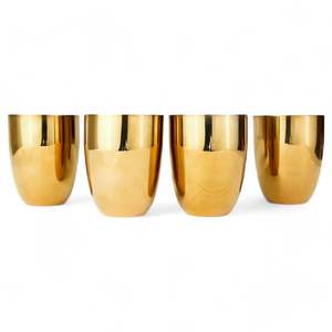 Ensemble de gobelet et de verre Puja en laiton pur Ustensiles en métal et décor d'ambiance en verre Pital Lifestyle - Product Image 5