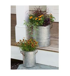 Galvanized Planter For Unique Rustic Look Offering Attractive Texture And Strong <b>Long</b> Lasting Build - Product Image 2