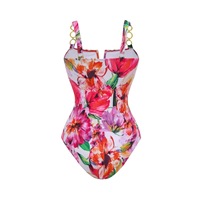JSN 2026 Ensemble de bikini une pièce sexy pour femme avec imprimé personnalisé et cache-maillot de plage, maillot de bain dos nu ajouré tendance, tenue de plage