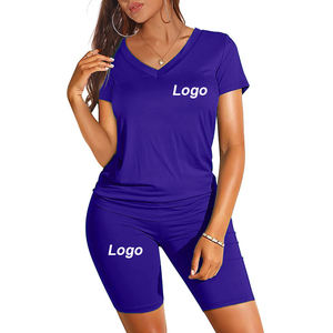 Custom logo Women Two <b>Piece</b> Set Custom logo Two <b>Piece</b> Short Set Clothing Elasticity Women's Sets - Product Image 5