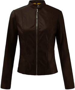Nouvelle tendance veste d'hiver matelassée pour femmes veste en cuir véritable fermeture éclair décontractée avec doublure respirante poches intérieures OEM vente en gros - Product Image 1