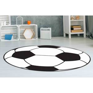 Tapis de football, tapis noir et blanc, tapis ronds, tapis de sport, tapis fin non tissé - Product Image 1