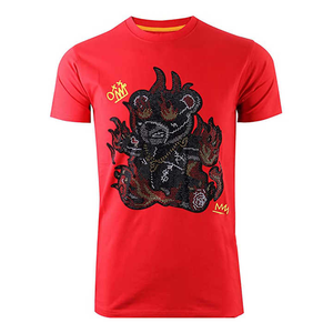 2025, venta al por mayor, camisetas de diseño personalizado para hombres, nueva ropa de calle, moda, estampado de diamantes de imitación, 100% camisetas de algodón para hombres, diamantes de imitación - Product Image 4