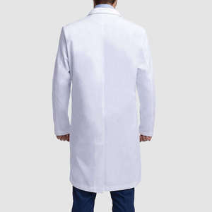 Bata de laboratorio médico Premium para hombre, tejido de algodón, manga larga, blanco, enfermera, médico, uniforme, Hospital, uso profesional, Unisex - Product Image 2