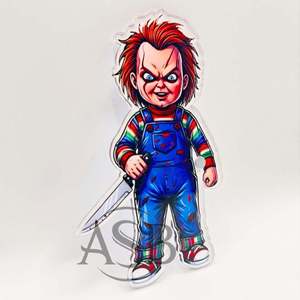 Halloween Custom Logo Acrylic Eyelash <b>Tiles</b> With <b>Magnets</b> For Tweezers Sustainable Design Chucky Baby Doll Horror Lash <b>Tiles</b> - Product Image 4