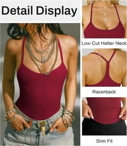 Vente en gros de hauts de yoga sans couture pour femmes, débardeur à bretelles spaghetti, camisole, logo personnalisé OEM, vêtements de sport, fabricant de hauts pour femmes - Product Image 2