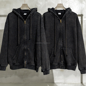 480 GSM personnalisé brodé sérigraphie bouffée sweats unis sublimé blanc lavé hommes sweats à capuche et sweats - Product Image 2