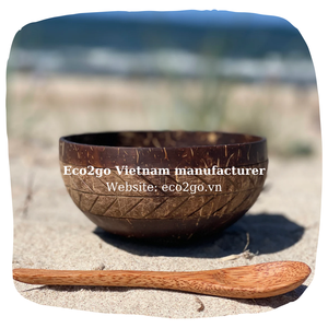 Cuenco de cáscara de coco 100% Natural y pequeño para Vela, Logo láser grabado de Vietnam, hecho por Eco2go, fabricante de Vietnam - Product Image 5