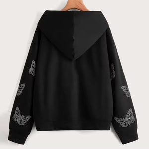 Nueva llegada sudaderas con capucha de diamantes de imitación de invierno de calidad superior ropa informal sudaderas con capucha transpirables con diamantes de imitación para adultos - Product Image 2