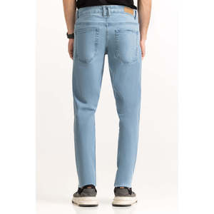 กางเกงยีนส์ทรงสลิมฟิตเอวกลางแบบสโตนวอช ODM รุ่นวินเทอร์เพนซิลแพนท์ ดีไซน์ปักลายปะติดสีสันสดใส ทอสี MN-JNS-SS25-018 - Product Image 4