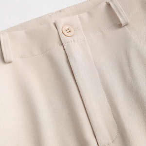 Urban <b>Womens</b> High Waist Wide Leg <b>Trousers</b> Summer Fashion Breathable <b>Loose</b> Comfortable Pleated Casual Wear Cotton Spandex - Product Image 5