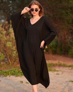 Premium Quality Plain Beachwear Girls Loose Fit Plain Kaftan Summer Wear Plain Kaftan Girls Casual Kaftan Dress - Product Image 4