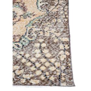 Tapis en laine vintage 9x12 rouge et orange, noué à la main, motif médaillon, pour salon ou couloir, tissage rectangulaire - Product Image 4